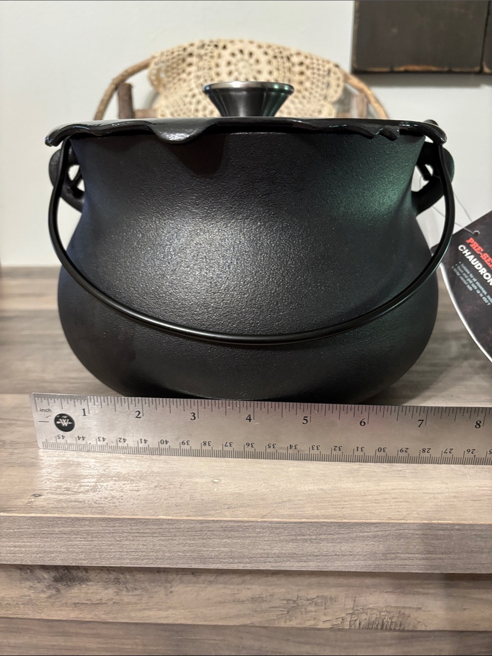 NWT Smith and Clark 4 Quart Cast Iron Cauldron Pot Black 'Bubbling' Lid NEW - Picture 11 of 12